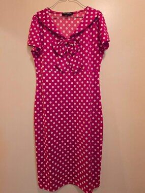 Oxiuli Fashion Red/White Polka Dot with Bow Neckline XXL